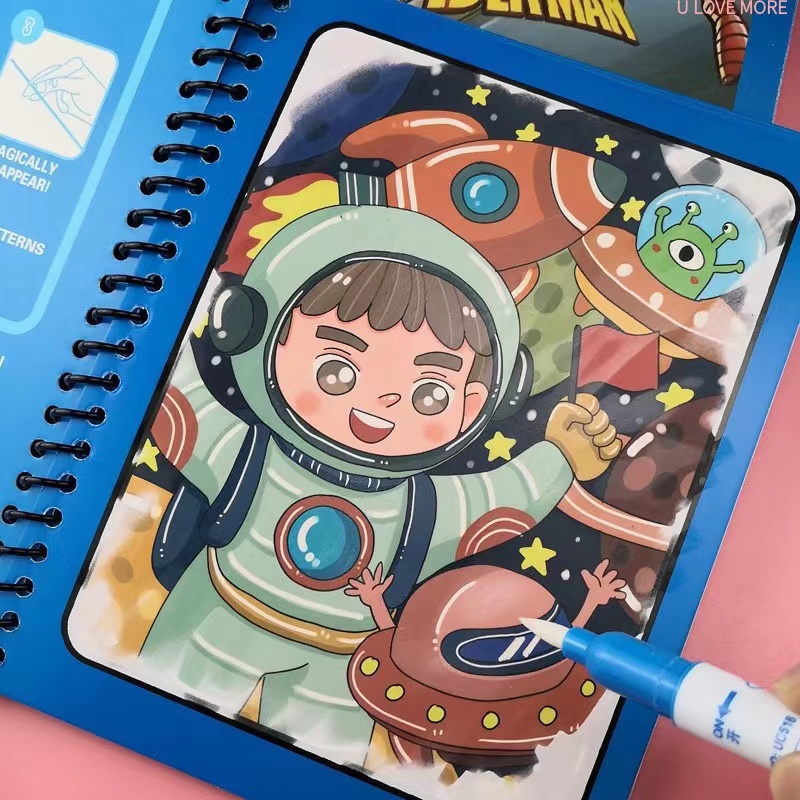 Reusable Water Magic Coloring Book - 마술 책 물 그리기 몬테소리 장난감,
