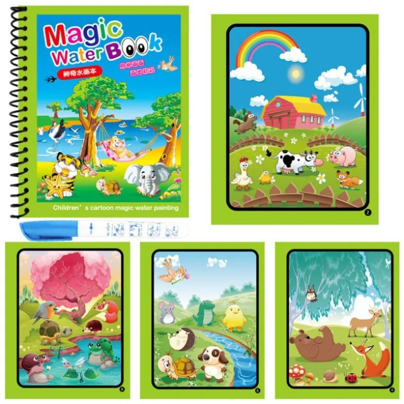 1Pc 재사용 가능한 마법의 물 책 어린이 선물 컬러  - Reusable Water Magic Coloring Book 리뷰 및 가격