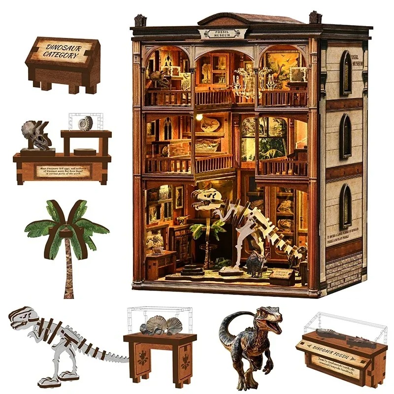 DIY 북 누크 선반 인서트 키트 화석 박물관 북엔드  - Diy Wooden Book Nook Kit Shelf Insert 리뷰 및 가격