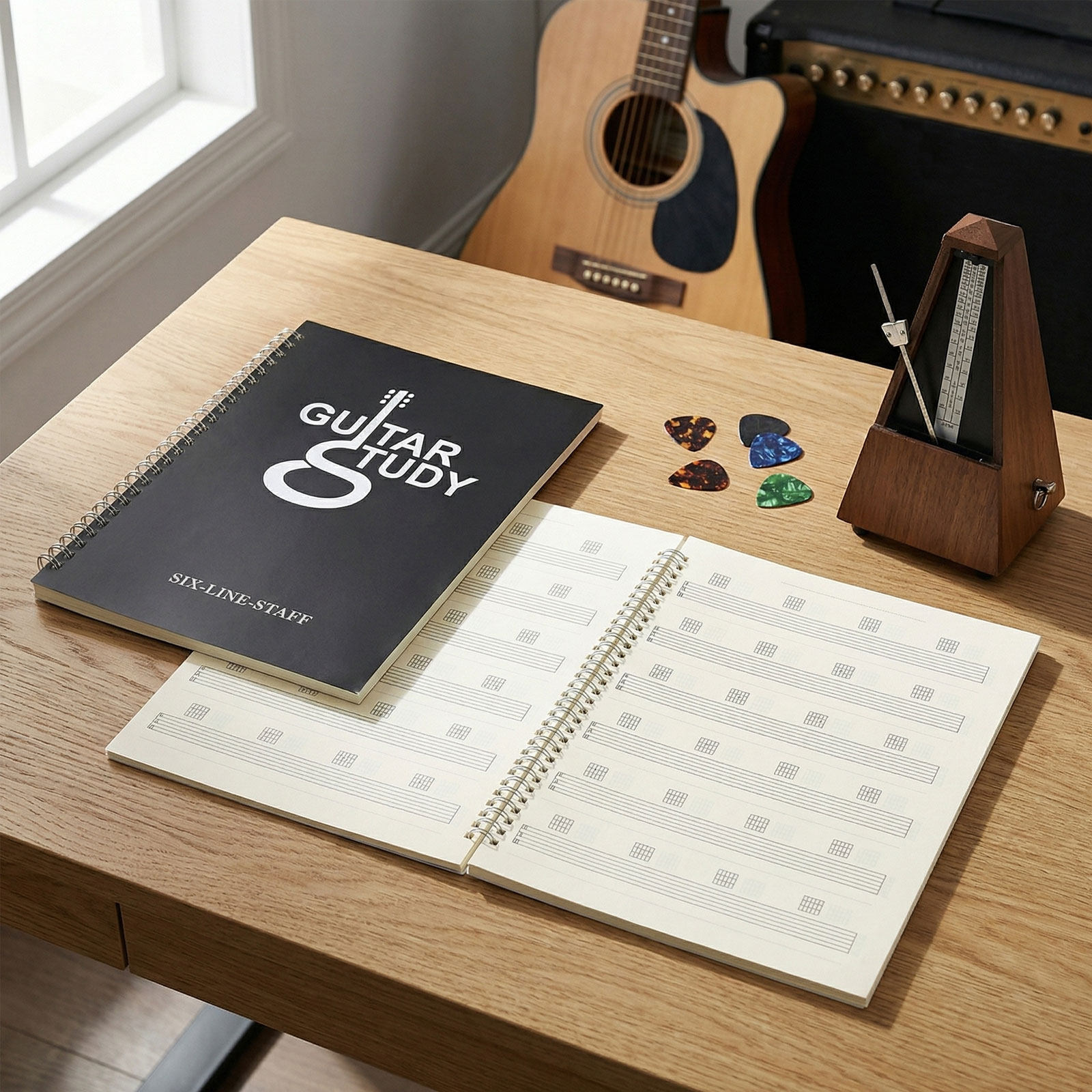 2개 세트, 6현 기타 태블러트 노트, 빈 악보 용지, - Blank Sheet Music Notebook 리뷰 및 가격
