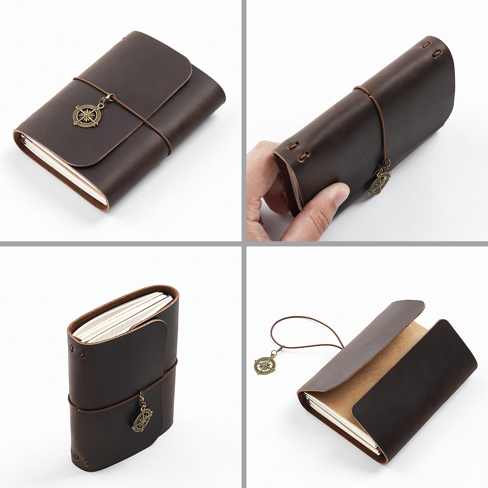 새로운 도착 트리플 폴드 TN 여행자 노트 정품 소가죽 - Vintage Leather Journal Notebook 리뷰 및 가격