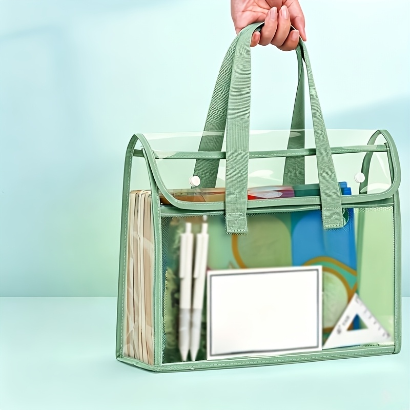 더블 레이어 클리어 토트 백 대형 휴대용 용량 방수 시 - Stationery Books 리뷰 및 가격