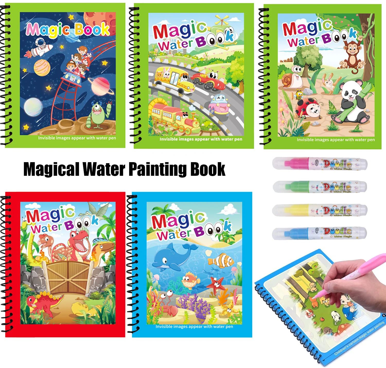 1개 재사용 가능한 어린이 매직 워터 드로잉 북 펜 포 - Reusable Water Magic Coloring Book 리뷰 및 가격