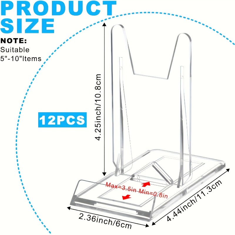 12pcs 5/투명 아크릴 디스플레이 스탠드 소형 조절 - Clear Acrylic Book Stand Holder 리뷰 및 가격
